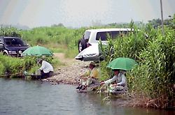 川辺の釣り人
